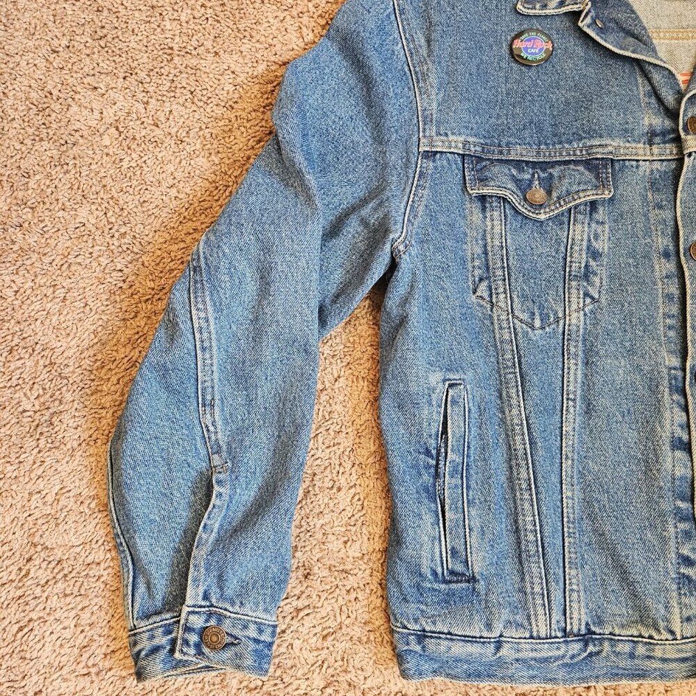 Vtg Levis Jean Jacket M Britain Hard Rock London Denim 70503-02 Trucker 80s 90s - Picture 10 of 14